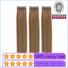 Human Hair Virgin Hair Brown Double Strands Dyed Micro Ring Hair Extensions Remy Hair with Screw Thread